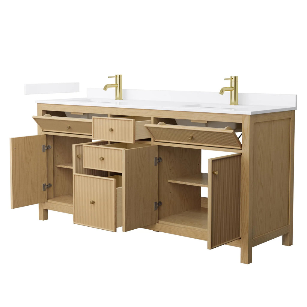 Pendry Bathroom Vanity with Countertop Double Sink Single hole Faucet Setup