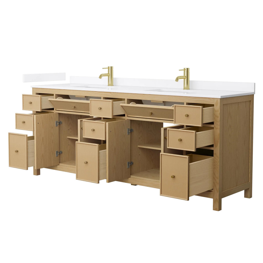 Pendry Bathroom Vanity with Countertop Double Sink Single hole Faucet Setup