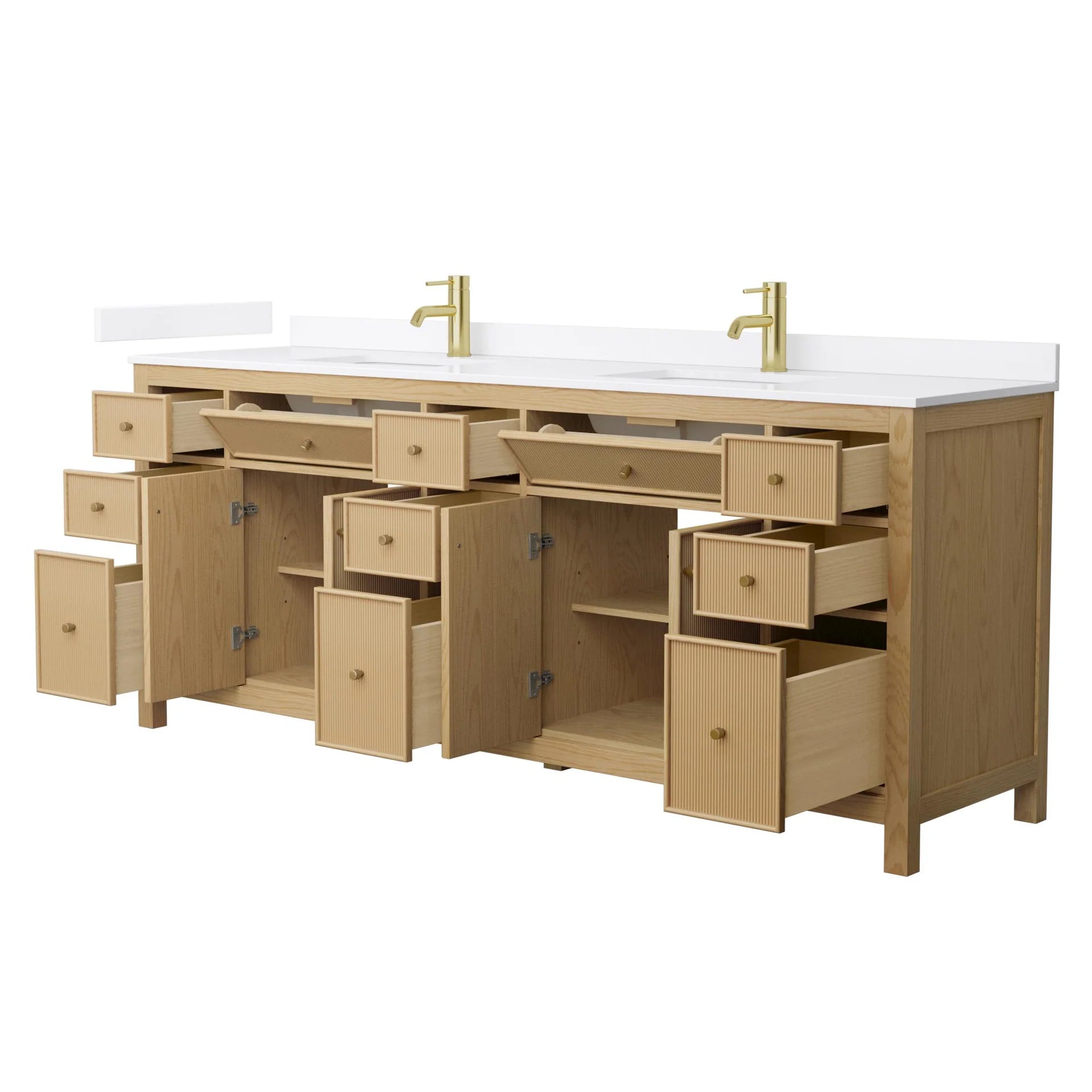 Pendry Bathroom Vanity with Countertop Double Sink Single hole Faucet Setup