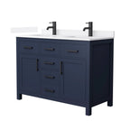 Beckett Bathroom Vanity with Countertop Double Sink Single hole Faucet Setup