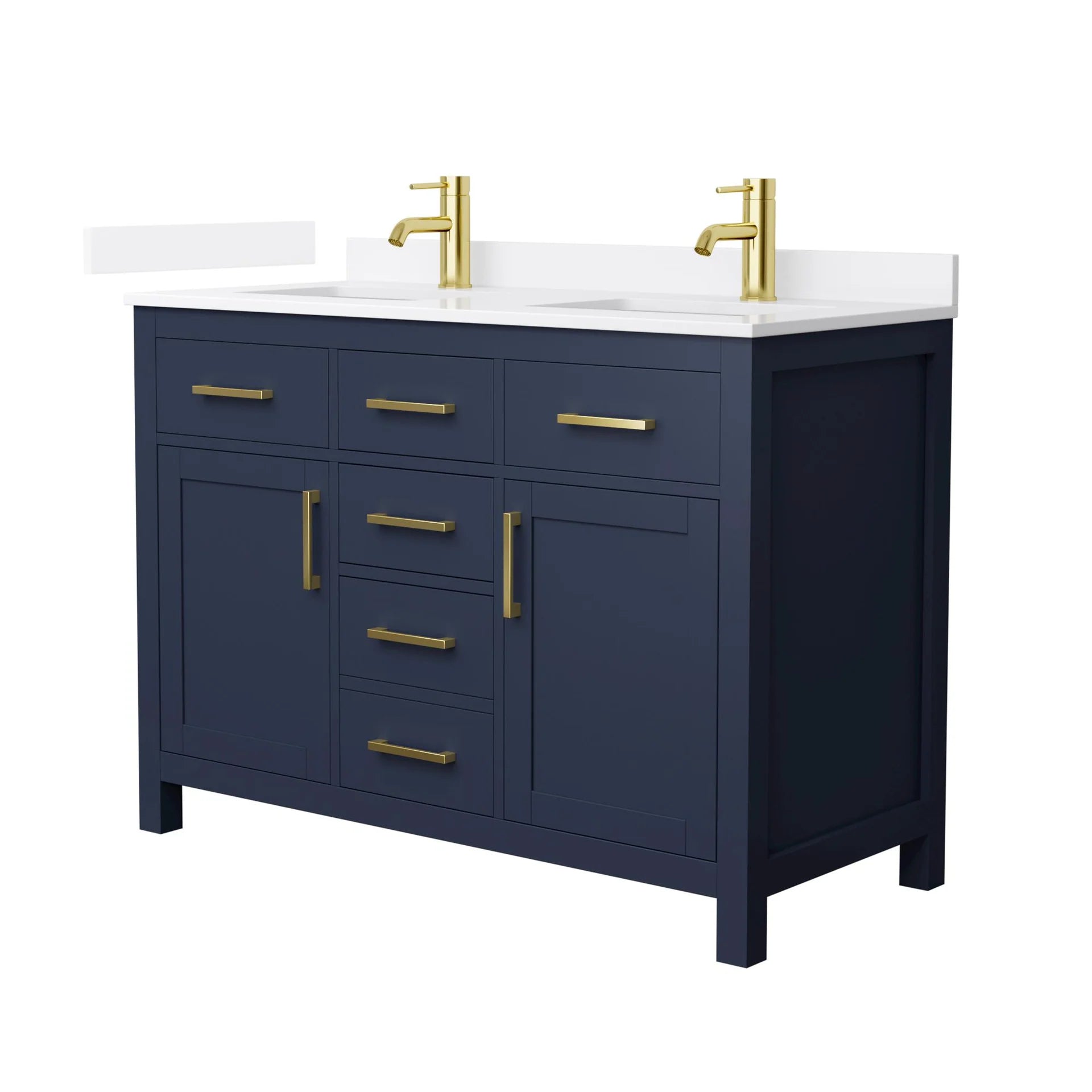 Beckett Bathroom Vanity with Countertop Double Sink Single hole Faucet Setup