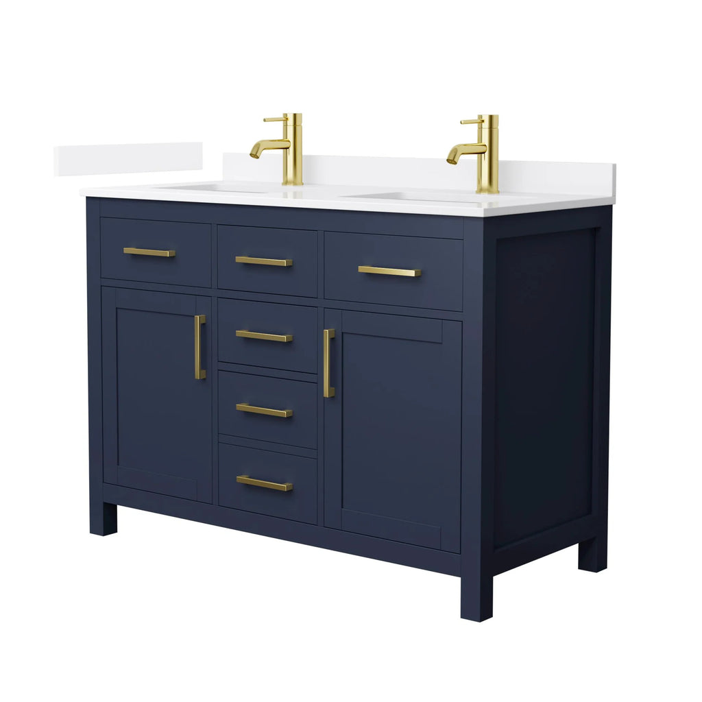 Beckett Bathroom Vanity with Countertop Double Sink Single hole Faucet Setup