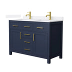 Beckett Bathroom Vanity with Countertop Double Sink Single hole Faucet Setup