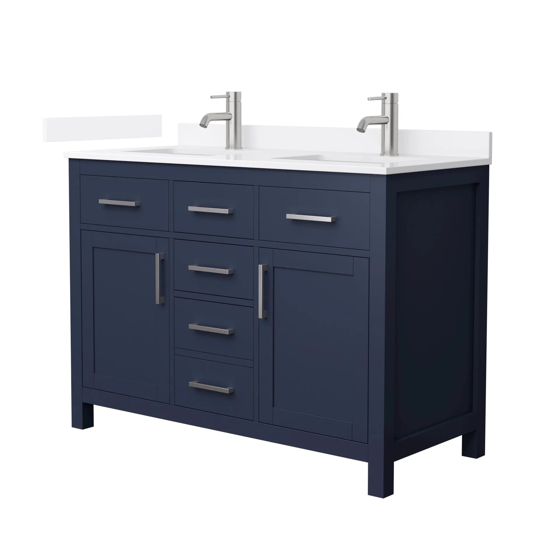 Beckett Bathroom Vanity with Countertop Double Sink Single hole Faucet Setup
