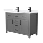 Beckett Bathroom Vanity with Countertop Double Sink Single hole Faucet Setup