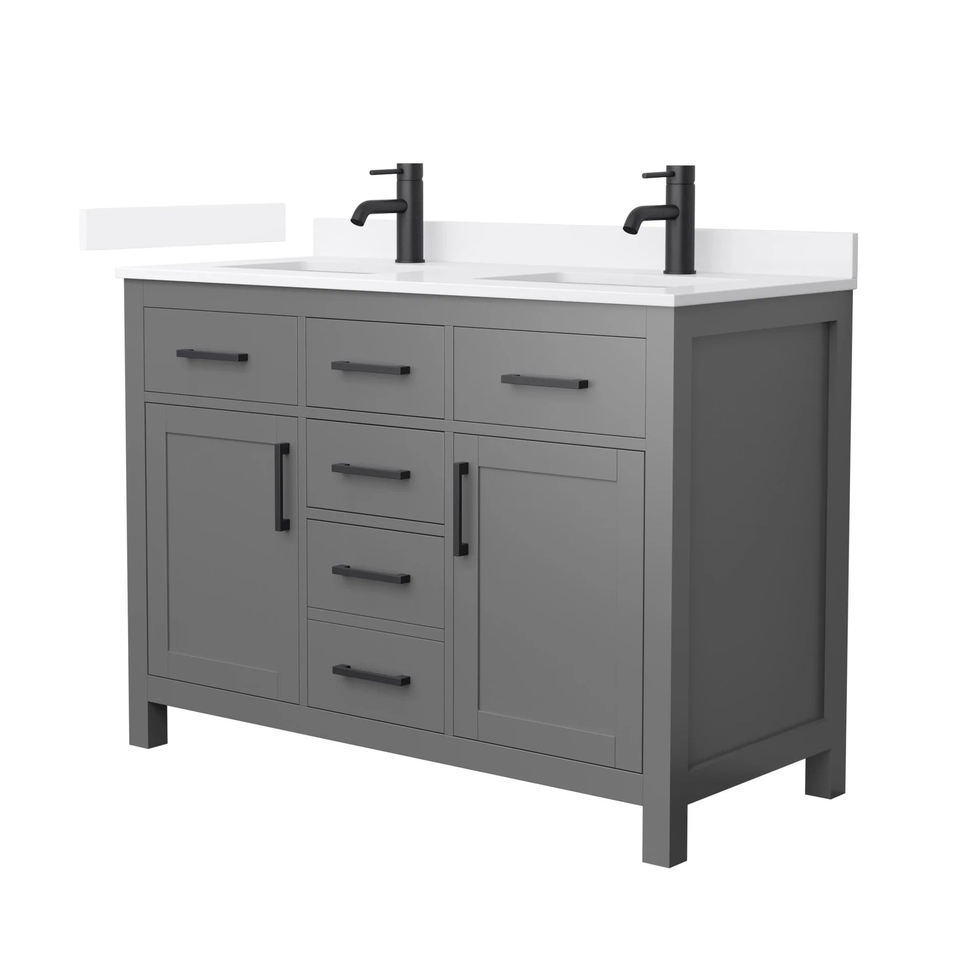 Beckett Bathroom Vanity with Countertop Double Sink Single hole Faucet Setup
