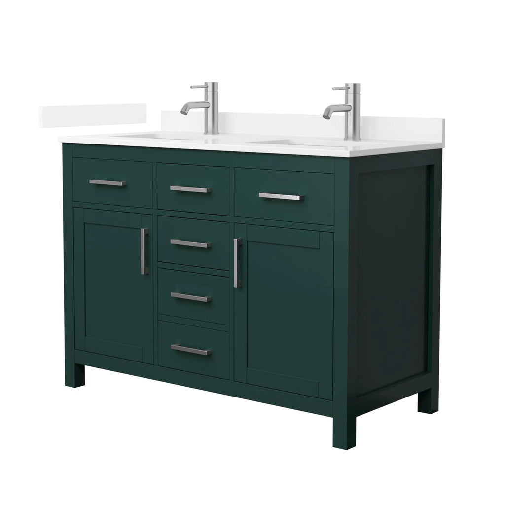 Beckett Bathroom Vanity with Countertop Double Sink Single hole Faucet Setup