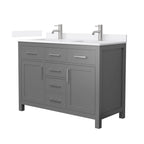 Beckett Bathroom Vanity with Countertop Double Sink Single hole Faucet Setup