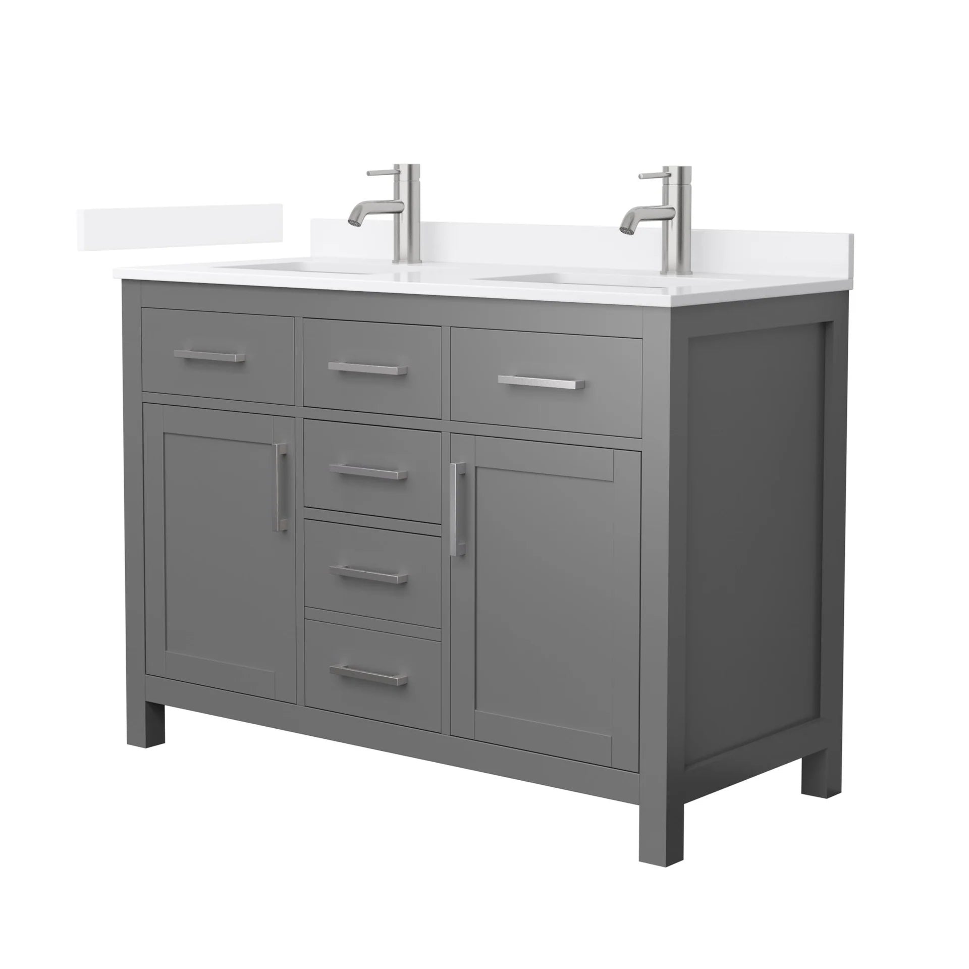 Beckett Bathroom Vanity with Countertop Double Sink Single hole Faucet Setup