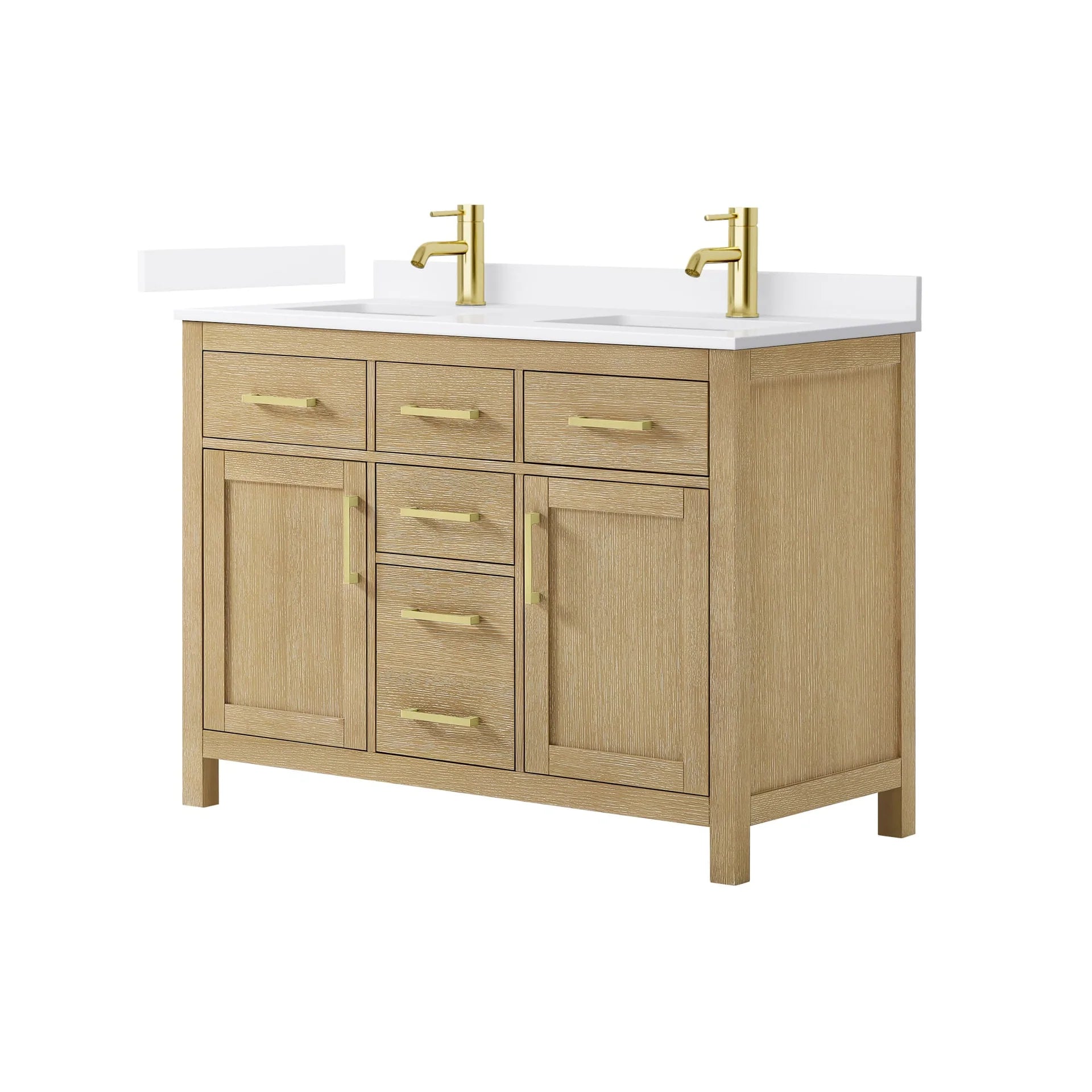 Beckett Bathroom Vanity with Countertop Double Sink Single hole Faucet Setup