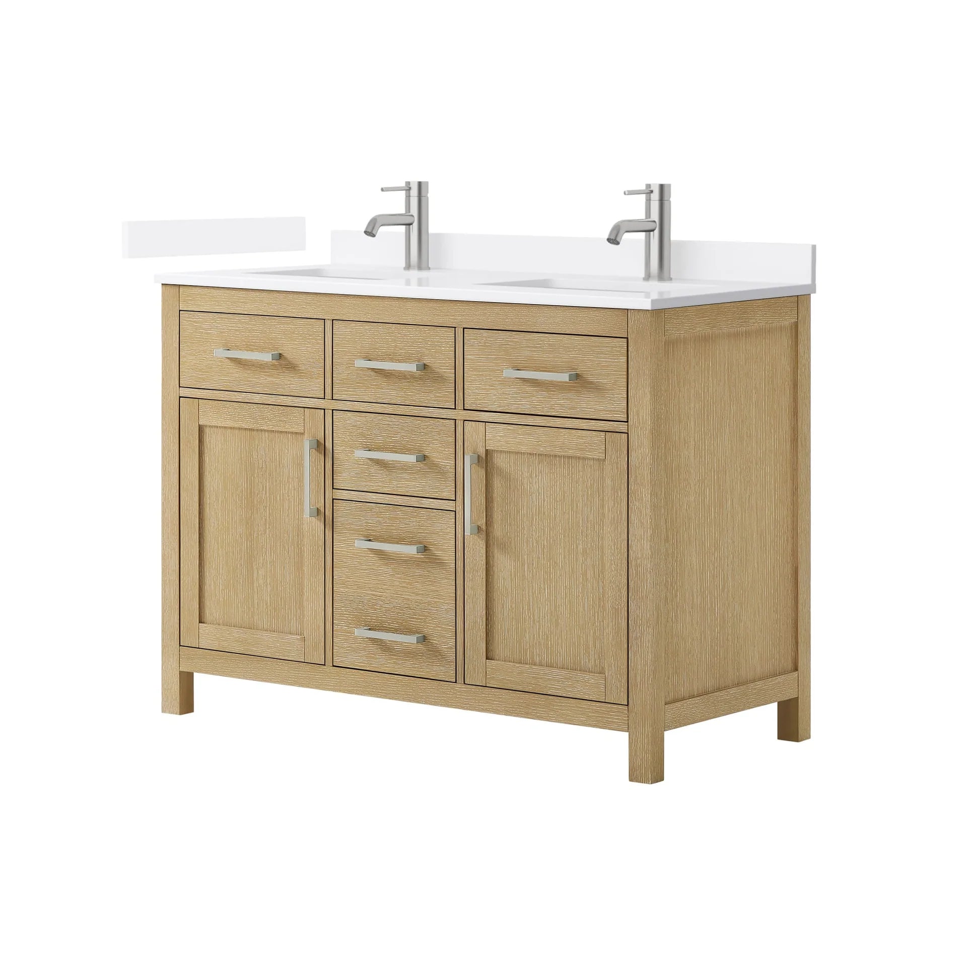 Beckett Bathroom Vanity with Countertop Double Sink Single hole Faucet Setup
