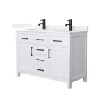 Beckett Bathroom Vanity with Countertop Double Sink Single hole Faucet Setup