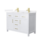 Beckett Bathroom Vanity with Countertop Double Sink Single hole Faucet Setup