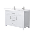 Beckett Bathroom Vanity with Countertop Double Sink Single hole Faucet Setup