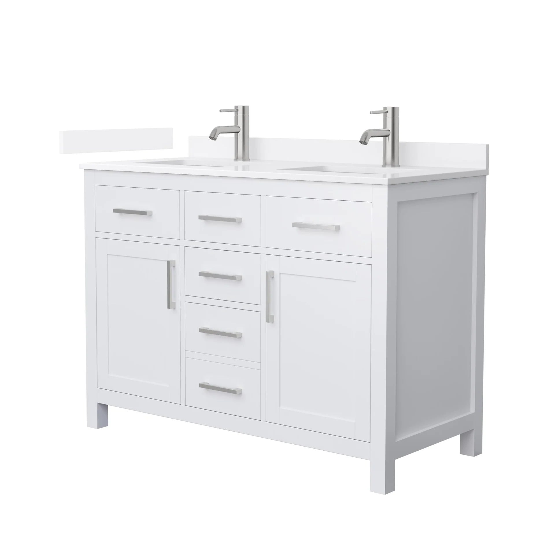 Beckett Bathroom Vanity with Countertop Double Sink Single hole Faucet Setup