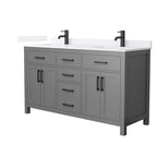 Beckett Bathroom Vanity with Countertop Double Sink Single hole Faucet Setup