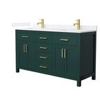 Beckett Bathroom Vanity with Countertop Double Sink Single hole Faucet Setup