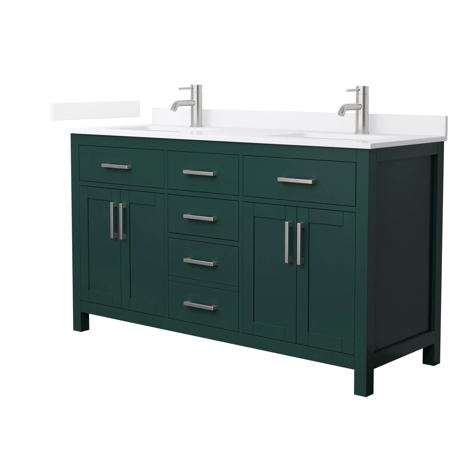 Beckett Bathroom Vanity with Countertop Double Sink Single hole Faucet Setup