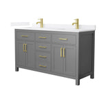 Beckett Bathroom Vanity with Countertop Double Sink Single hole Faucet Setup