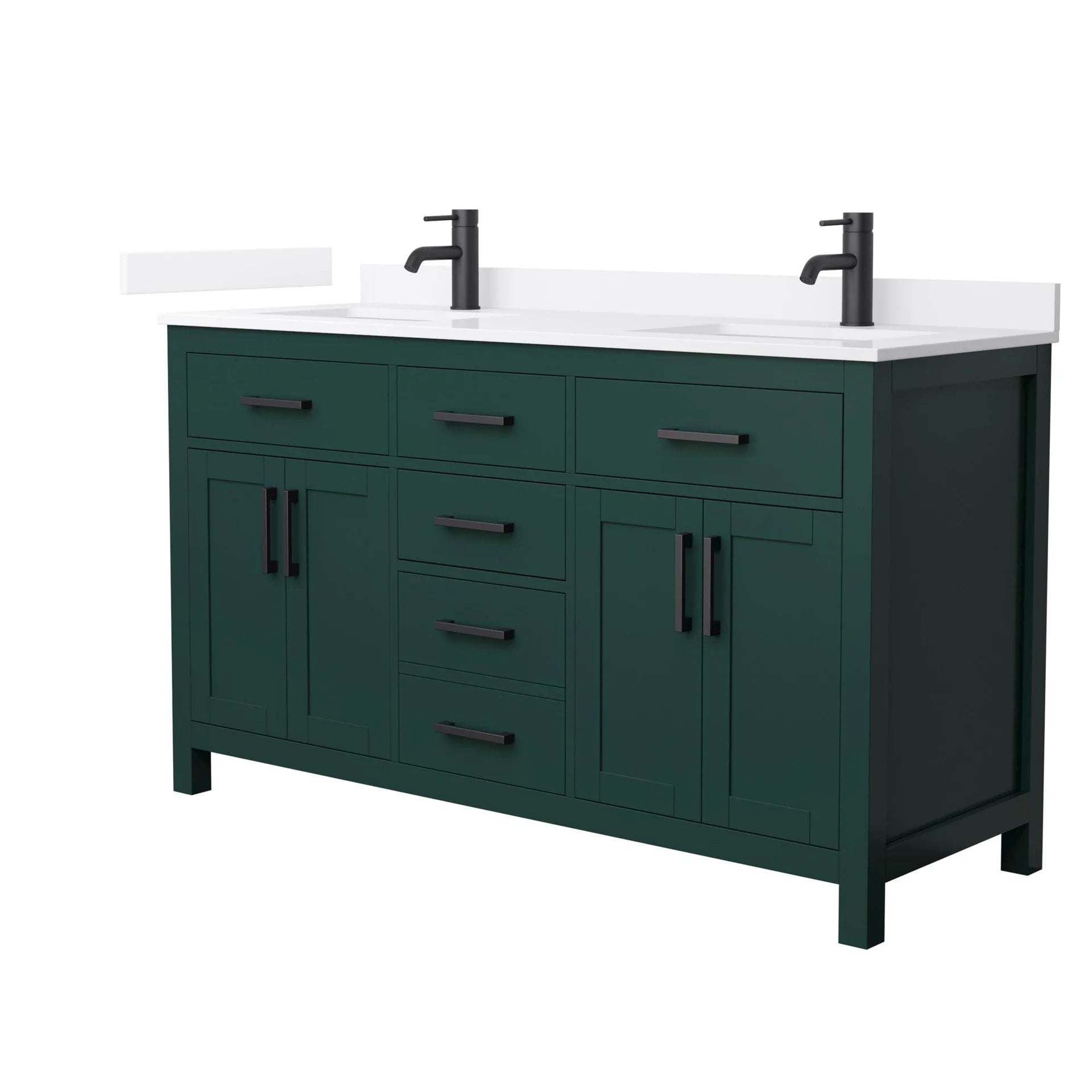 Beckett Bathroom Vanity with Countertop Double Sink Single hole Faucet Setup