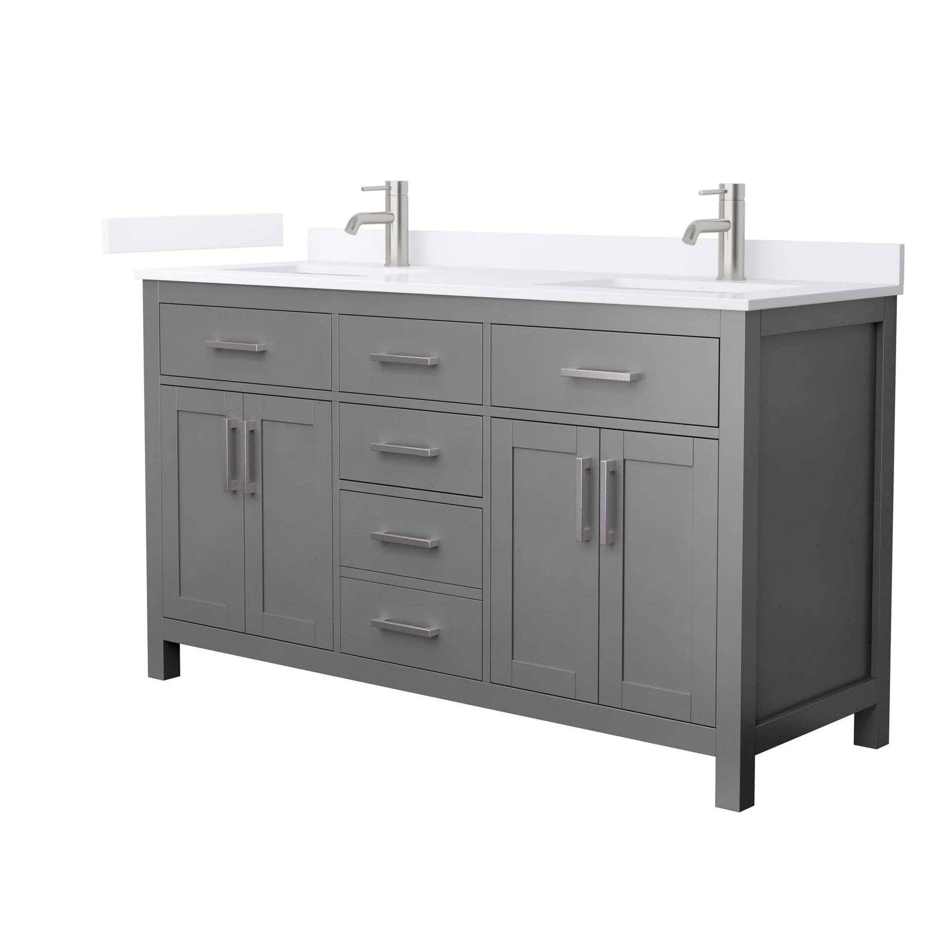 Beckett Bathroom Vanity with Countertop Double Sink Single hole Faucet Setup