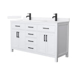 Beckett Bathroom Vanity with Countertop Double Sink Single hole Faucet Setup