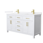 Beckett Bathroom Vanity with Countertop Double Sink Single hole Faucet Setup