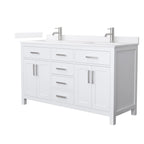 Beckett Bathroom Vanity with Countertop Double Sink Single hole Faucet Setup