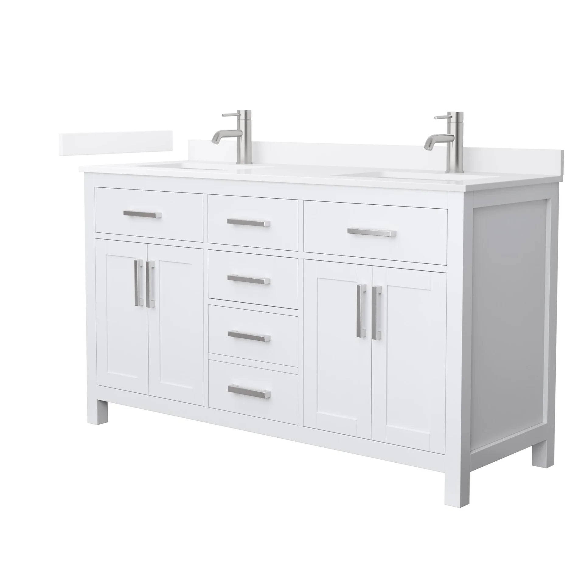 Beckett Bathroom Vanity with Countertop Double Sink Single hole Faucet Setup