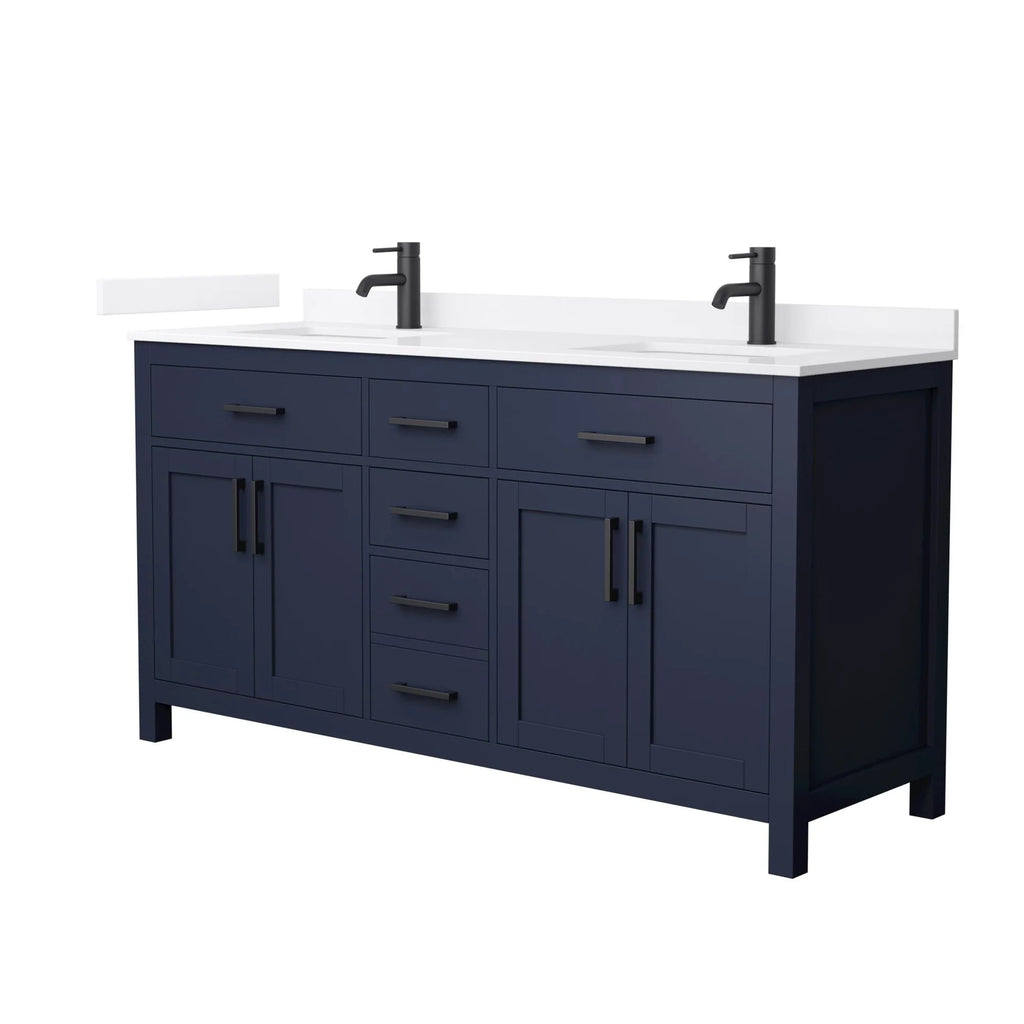 Beckett Bathroom Vanity with Countertop Double Sink Single hole Faucet Setup