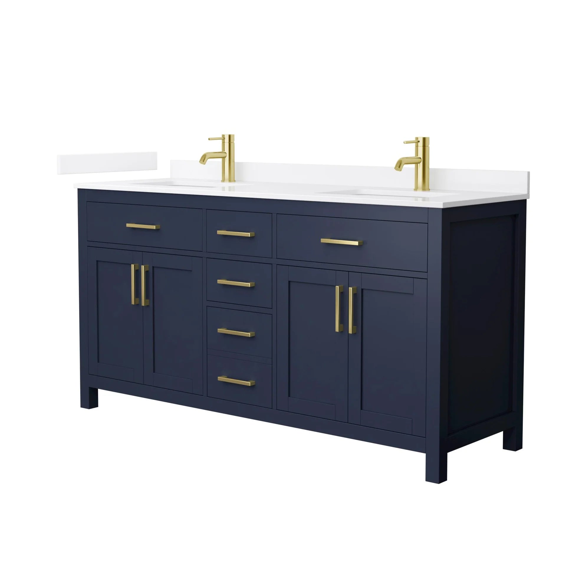 Beckett Bathroom Vanity with Countertop Double Sink Single hole Faucet Setup