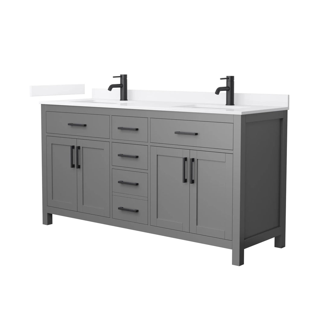 Beckett Bathroom Vanity with Countertop Double Sink Single hole Faucet Setup