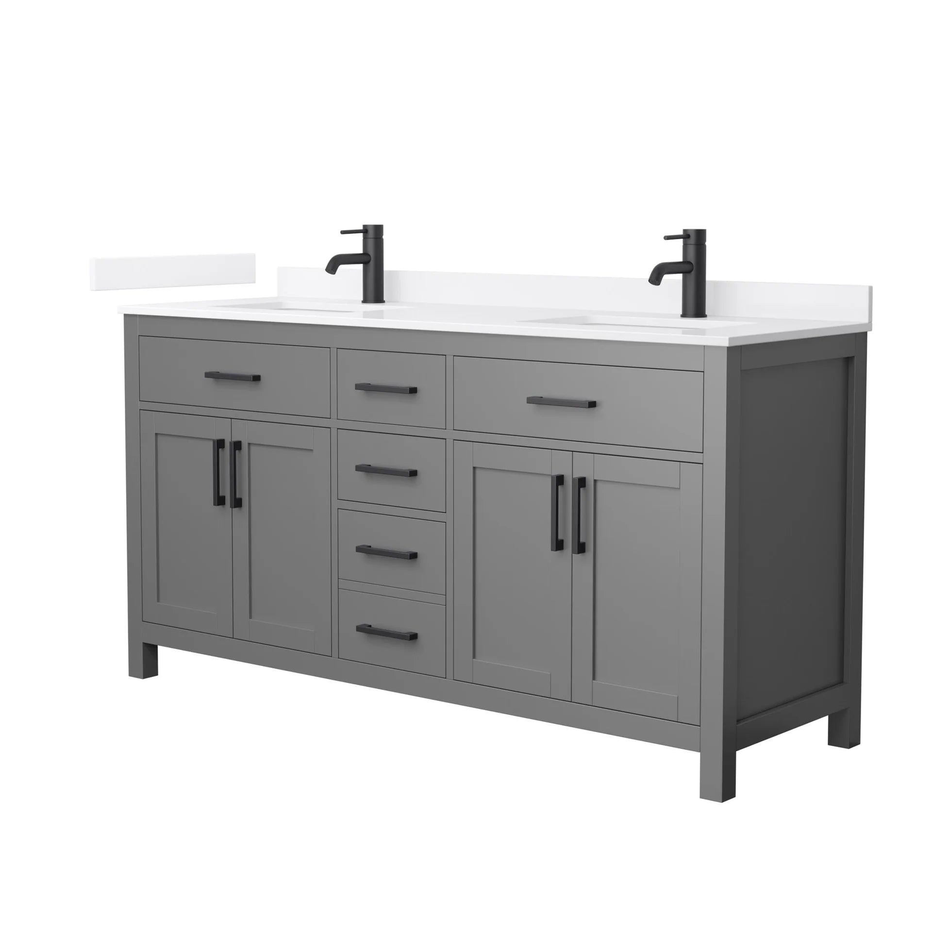 Beckett Bathroom Vanity with Countertop Double Sink Single hole Faucet Setup