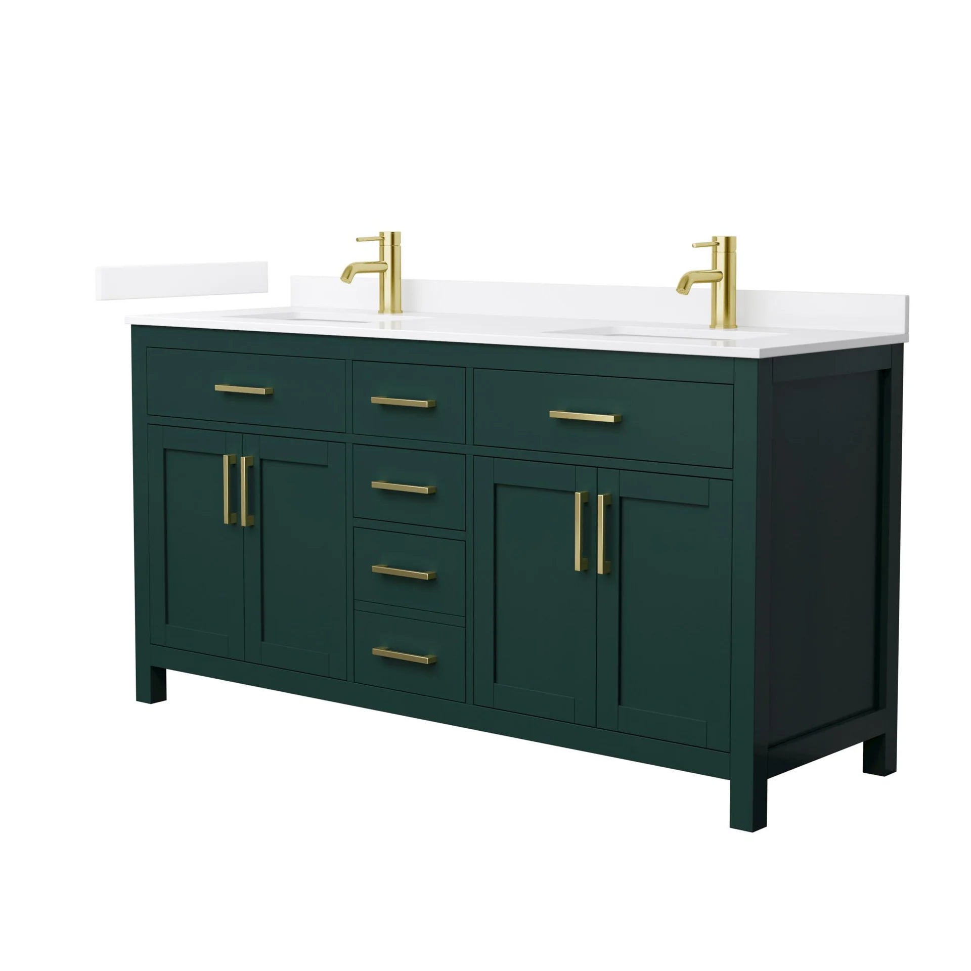 Beckett Bathroom Vanity with Countertop Double Sink Single hole Faucet Setup