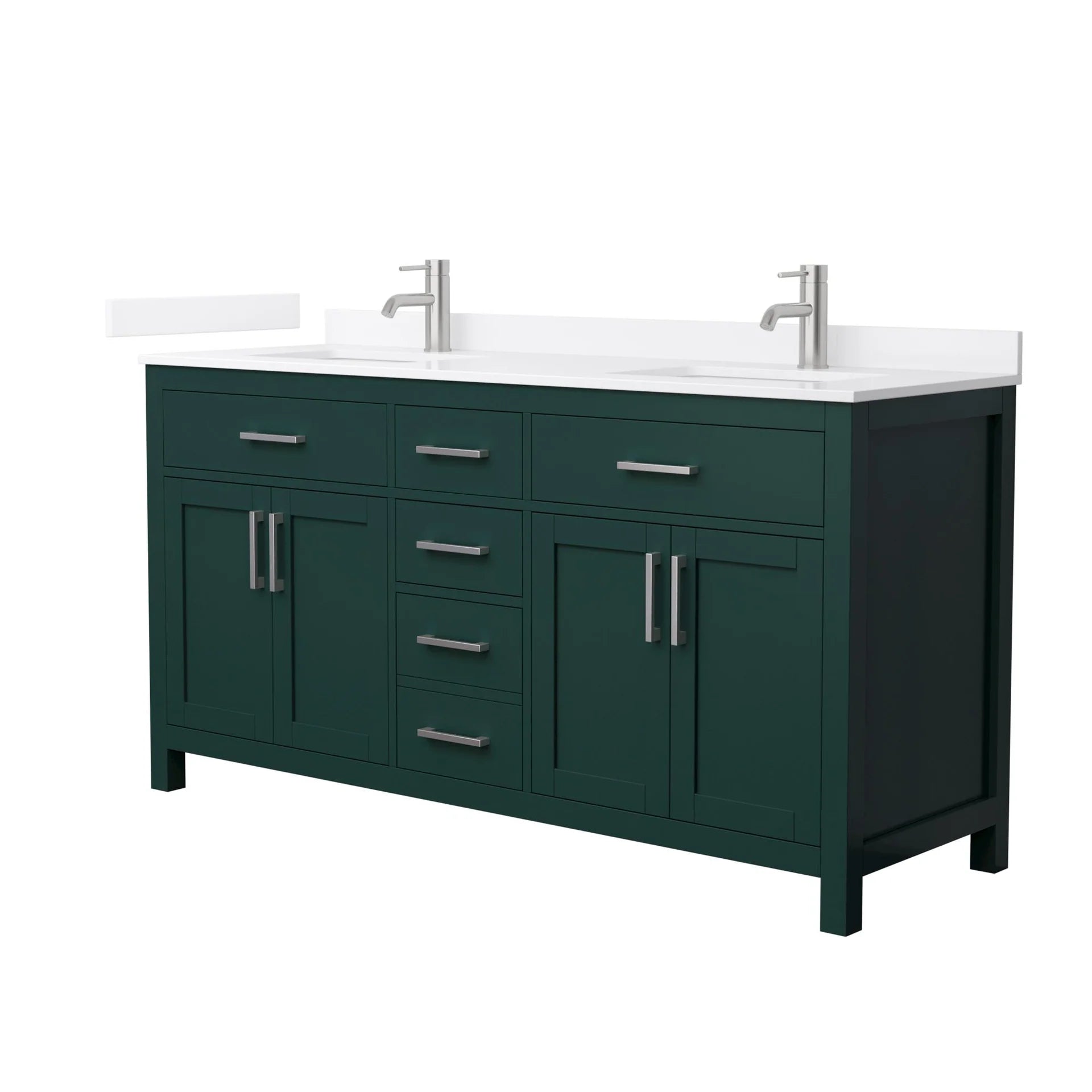 Beckett Bathroom Vanity with Countertop Double Sink Single hole Faucet Setup