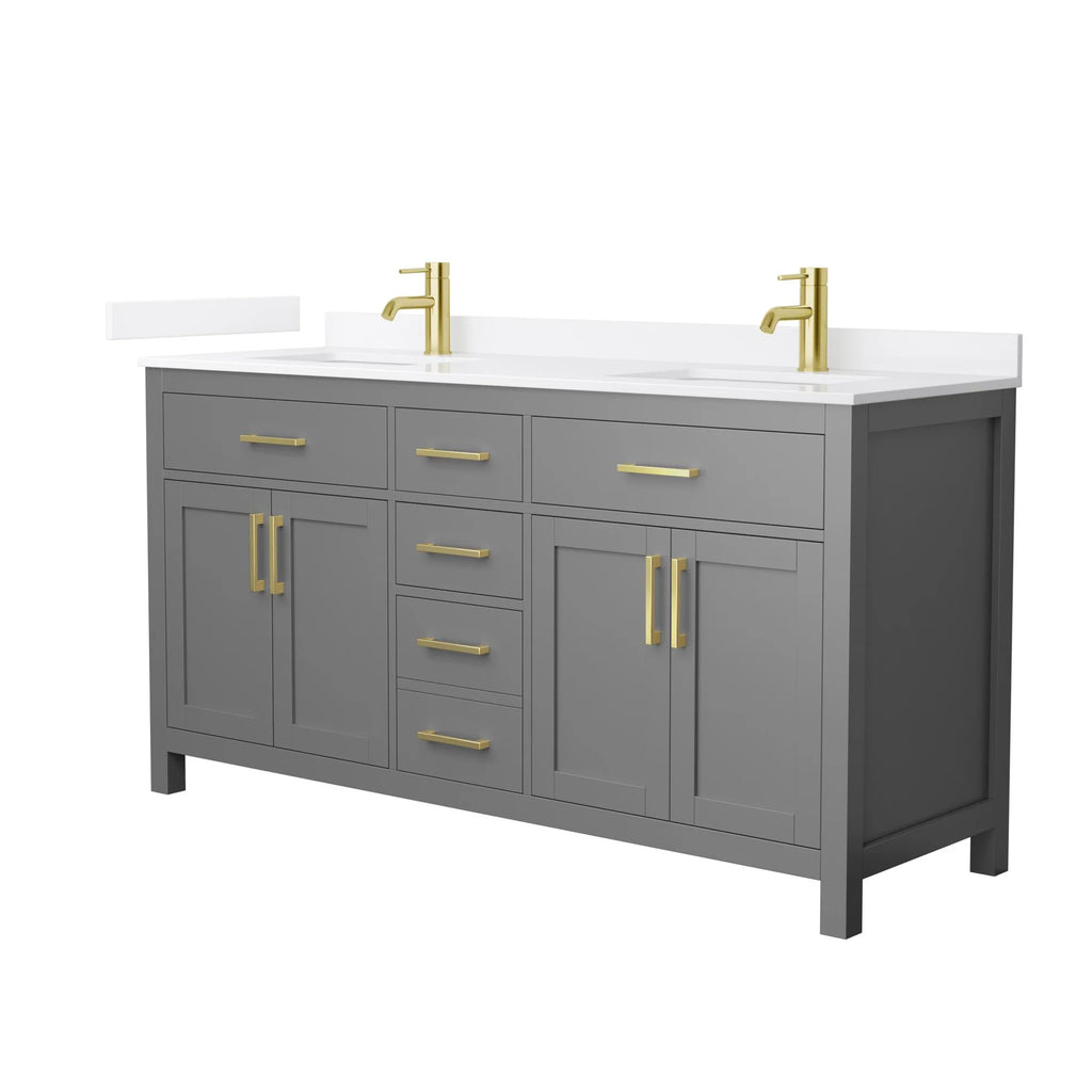 Beckett Bathroom Vanity with Countertop Double Sink Single hole Faucet Setup