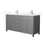 Beckett Bathroom Vanity with Countertop Double Sink Single hole Faucet Setup