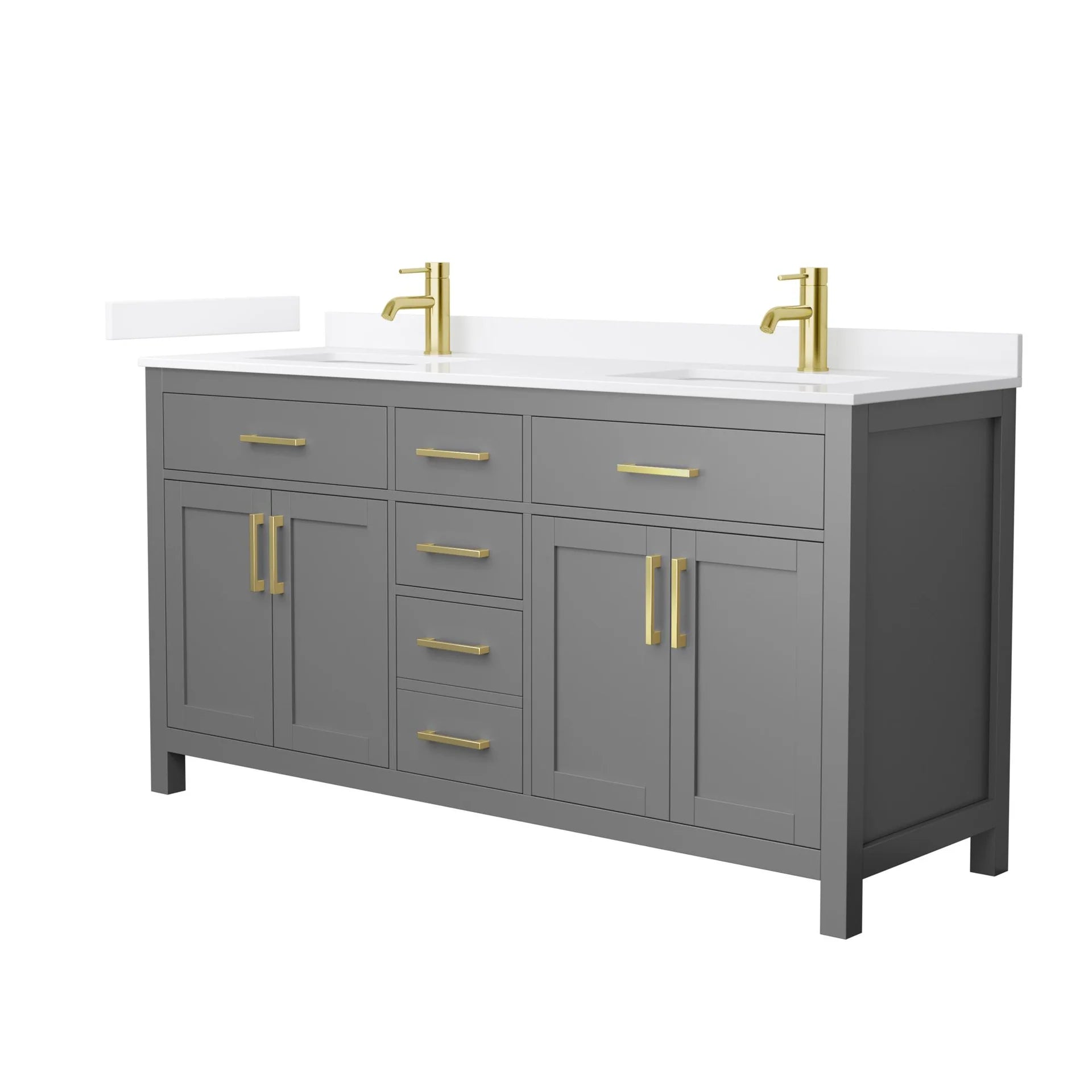 Beckett Bathroom Vanity with Countertop Double Sink Single hole Faucet Setup