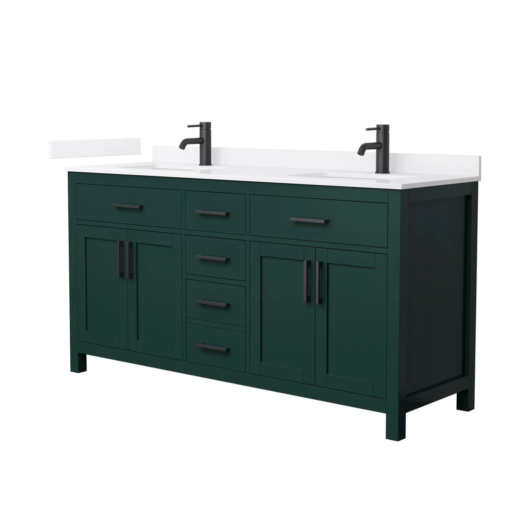 Beckett Bathroom Vanity with Countertop Double Sink Single hole Faucet Setup