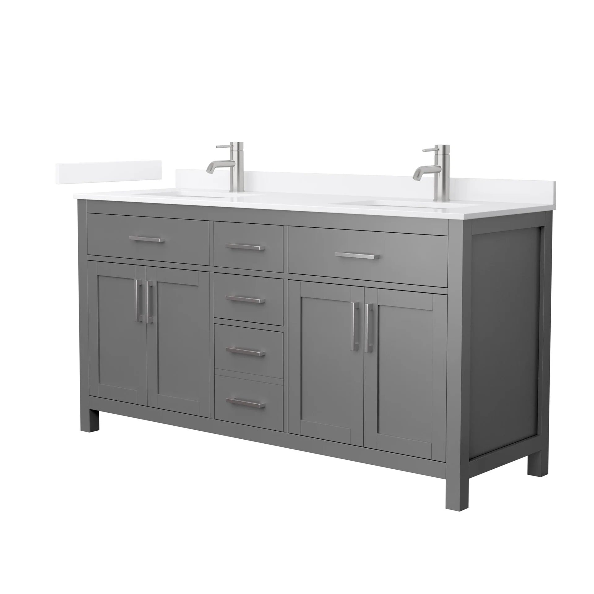Beckett Bathroom Vanity with Countertop Double Sink Single hole Faucet Setup