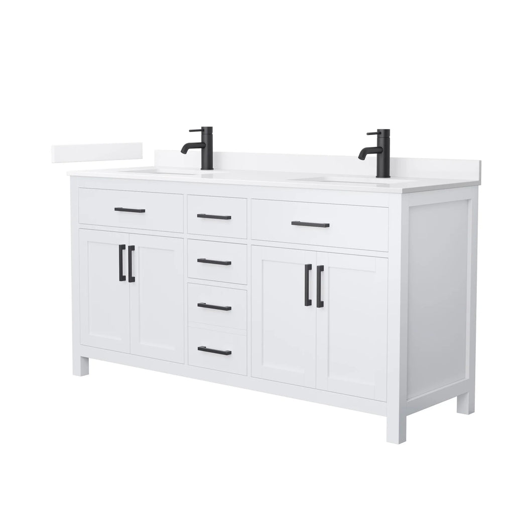 Beckett Bathroom Vanity with Countertop Double Sink Single hole Faucet Setup