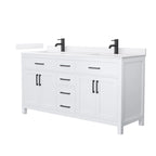 Beckett Bathroom Vanity with Countertop Double Sink Single hole Faucet Setup