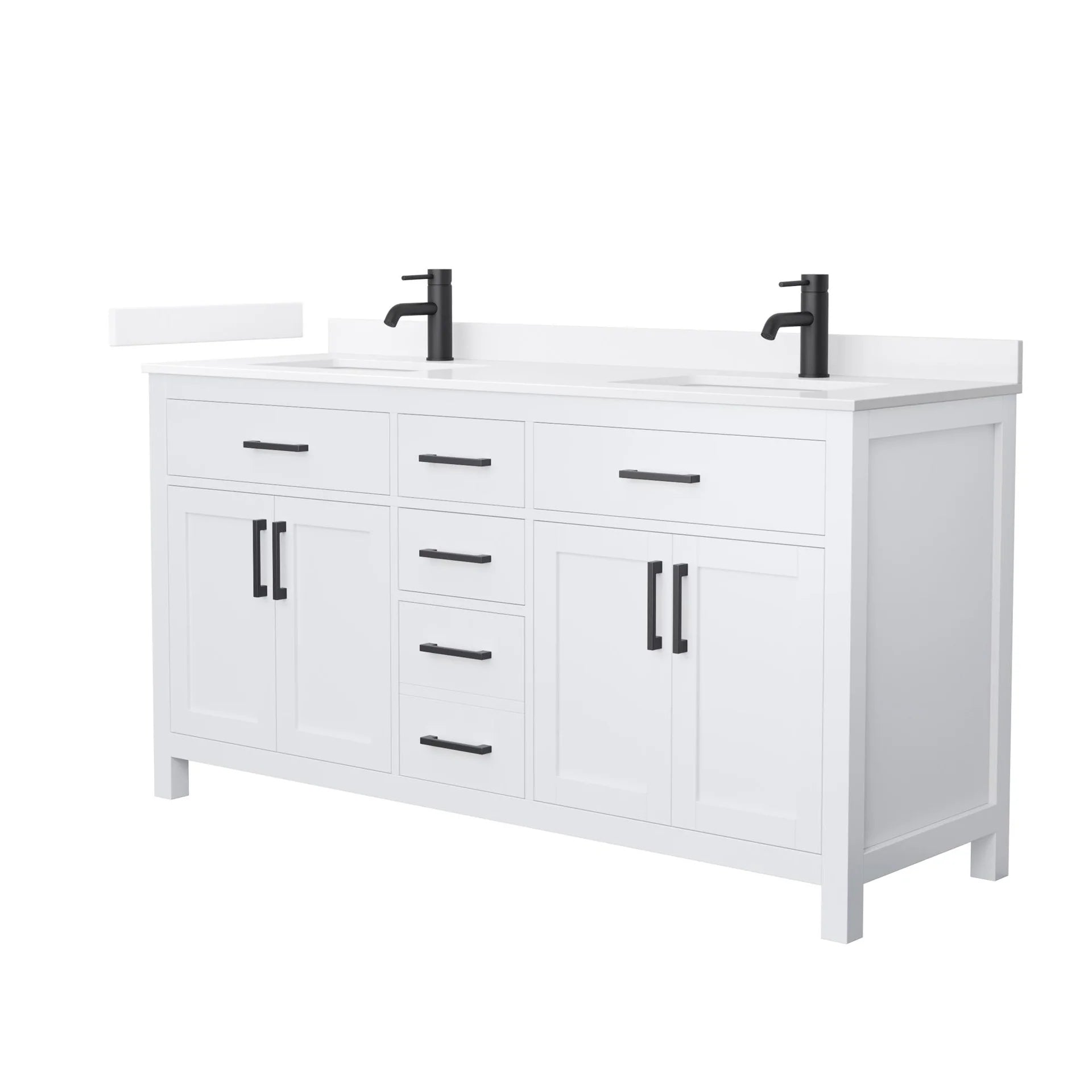 Beckett Bathroom Vanity with Countertop Double Sink Single hole Faucet Setup