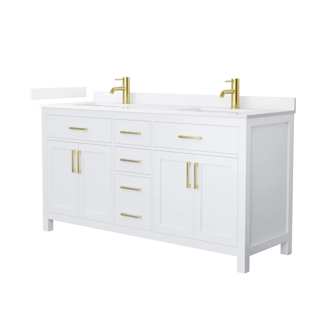 Beckett Bathroom Vanity with Countertop Double Sink Single hole Faucet Setup
