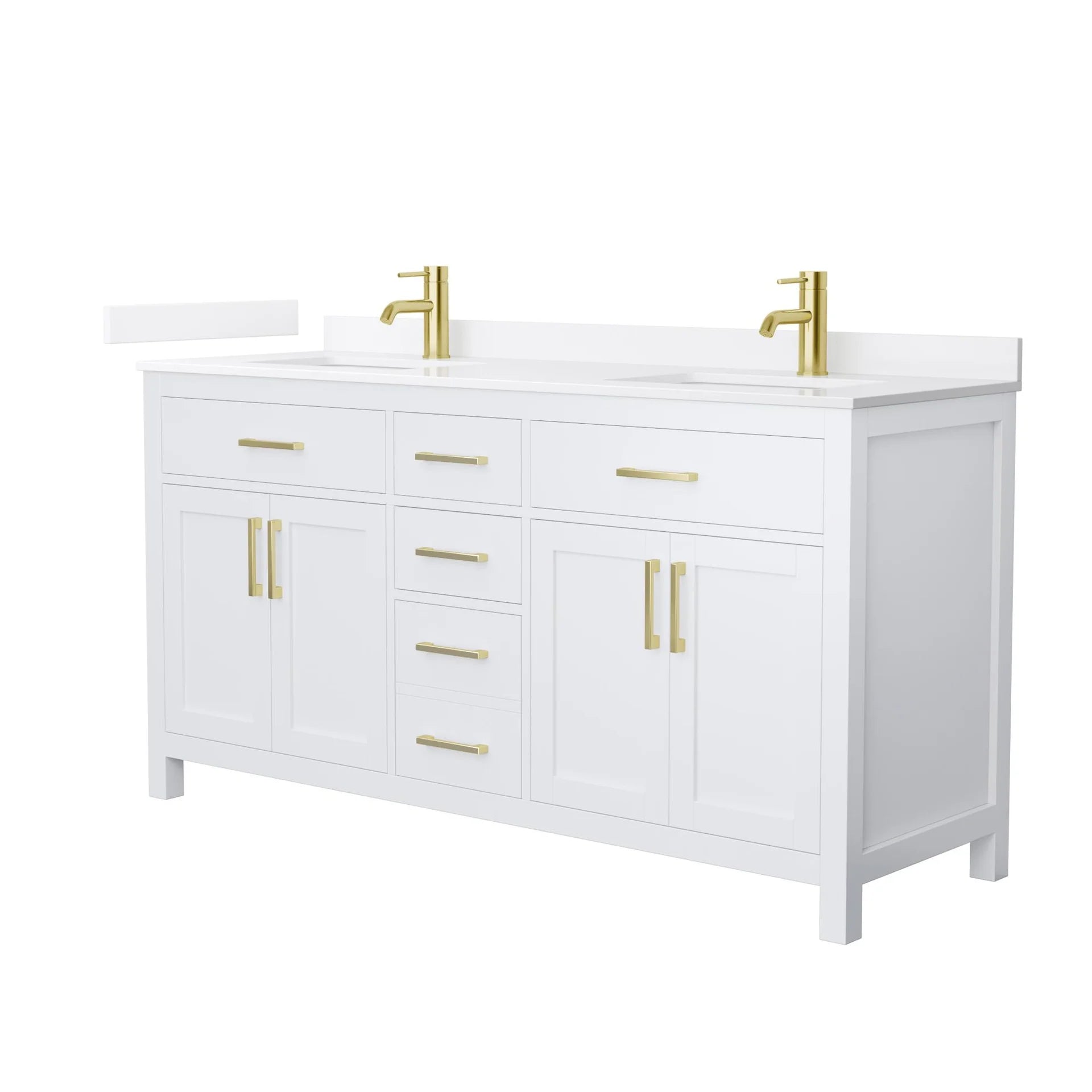 Beckett Bathroom Vanity with Countertop Double Sink Single hole Faucet Setup