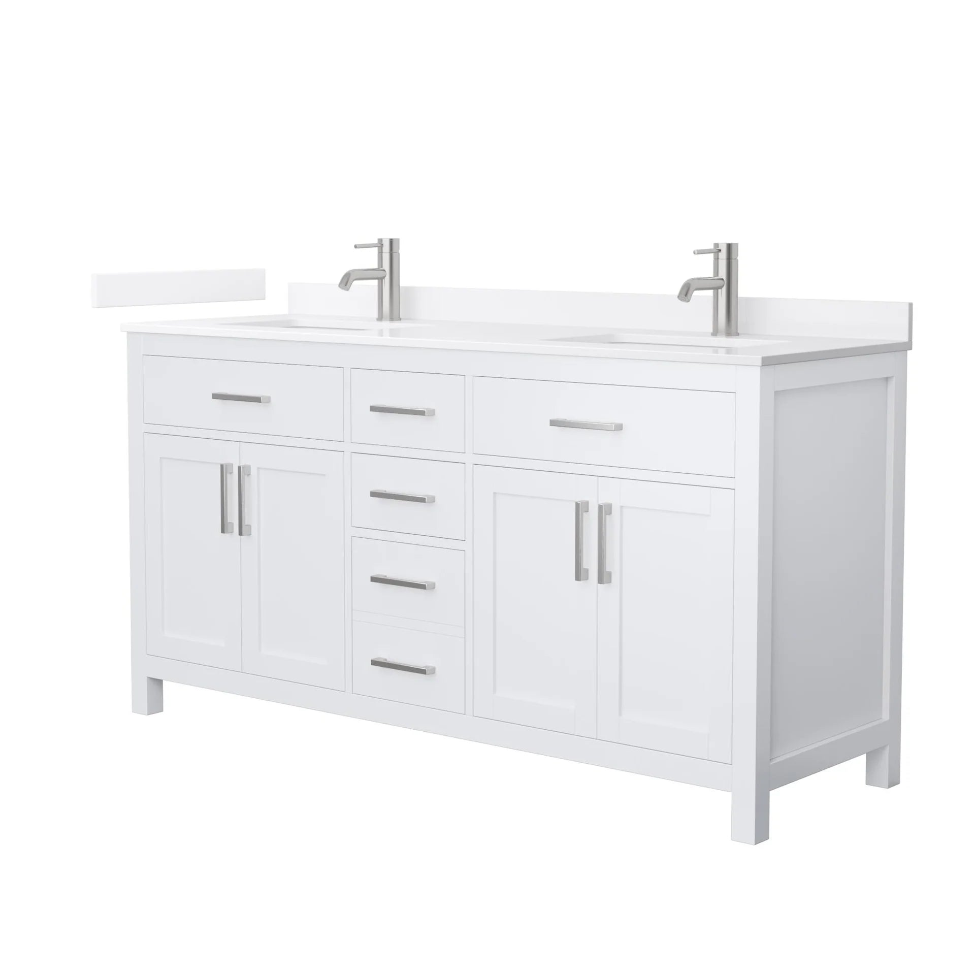 Beckett Bathroom Vanity with Countertop Double Sink Single hole Faucet Setup
