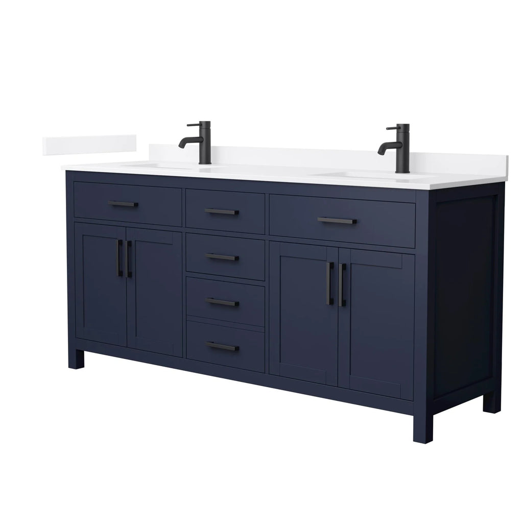 Beckett Bathroom Vanity with Countertop Double Sink Single hole Faucet Setup