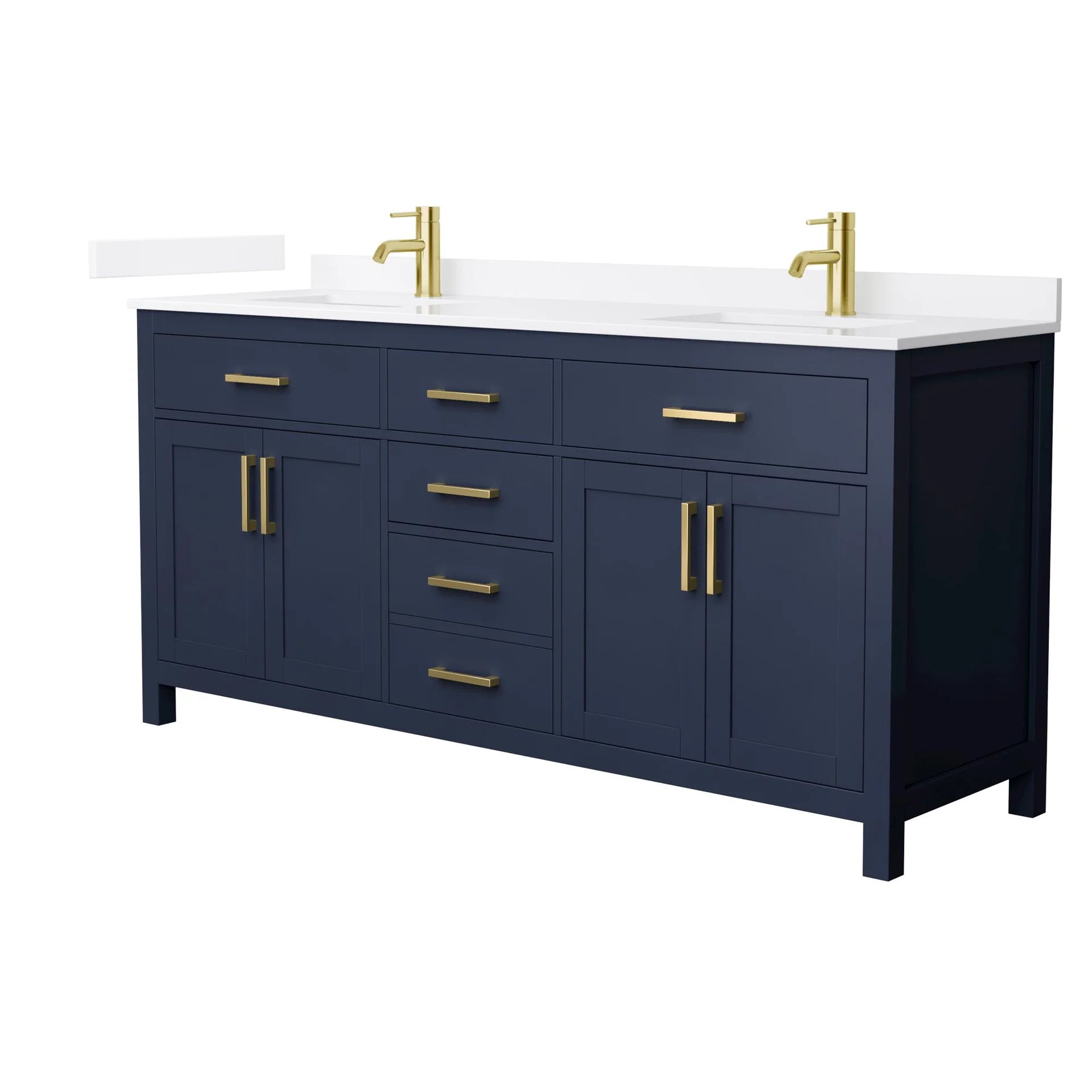 Beckett Bathroom Vanity with Countertop Double Sink Single hole Faucet Setup