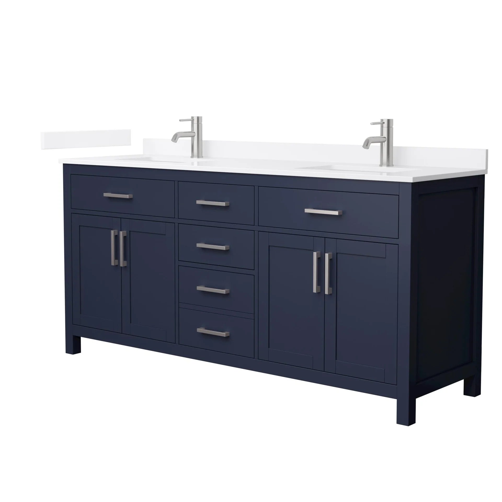 Beckett Bathroom Vanity with Countertop Double Sink Single hole Faucet Setup