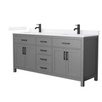 Beckett Bathroom Vanity with Countertop Double Sink Single hole Faucet Setup